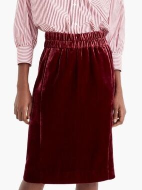 J. Crew Velvet Pull On Skirt, Size M